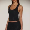Asta Embellished Mid-Rise A-Line Mini Skirt in Black Asta Embellished Mid-Rise A-Line Mini Skirt in Black