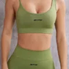 Asymmetric Sports Bra in Olive Asymmetric Sports Bra in Olive
