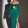 Audra Cut Out Maxi Dress in Emerald Green Audra Cut Out Maxi Dress in Emerald Green