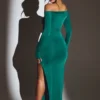 Audra Cut Out Maxi Dress in Emerald Green Audra Cut Out Maxi Dress in Emerald Green