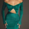 Audra Cut Out Maxi Dress in Emerald Green Audra Cut Out Maxi Dress in Emerald Green