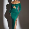 Audra Cut Out Maxi Dress in Emerald Green Audra Cut Out Maxi Dress in Emerald Green