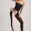 Audrina Cut-Out Bow-Detail Corset Top in Black Audrina Cut-Out Bow-Detail Corset Top in Black