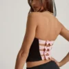 Audrina Cut-Out Bow-Detail Corset Top in Black Audrina Cut-Out Bow-Detail Corset Top in Black