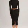 Aven Modal Mid-Rise Pencil Midi Skirt in Black Aven Modal Mid-Rise Pencil Midi Skirt in Black