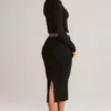 Aven Modal Mid-Rise Pencil Midi Skirt in Black Aven Modal Mid-Rise Pencil Midi Skirt in Black