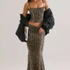 Avenley Modal Mid-Rise Fishtail Maxi Skirt in Leopard Print Avenley Modal Mid-Rise Fishtail Maxi Skirt in Leopard Print
