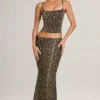 Avenley Modal Mid-Rise Fishtail Maxi Skirt in Leopard Print Avenley Modal Mid-Rise Fishtail Maxi Skirt in Leopard Print