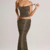 Avenley Modal Mid-Rise Fishtail Maxi Skirt in Leopard Print Avenley Modal Mid-Rise Fishtail Maxi Skirt in Leopard Print