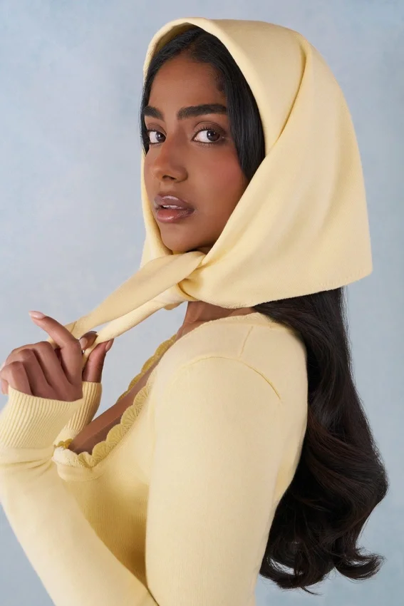 Aviana Knit Headscarf in Butter Yellow Aviana Knit Headscarf in Butter Yellow