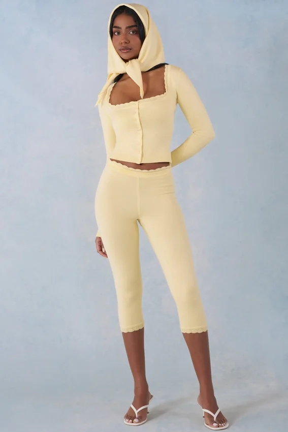 Aviana Knit Headscarf in Butter Yellow Aviana Knit Headscarf in Butter Yellow