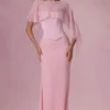Velina Chiffon Cape in Blush Pink Velina Chiffon Cape in Blush Pink
