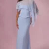 Velina Chiffon Cape in Powder Blue Velina Chiffon Cape in Powder Blue