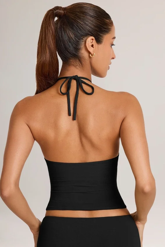 Aviora Modal Halterneck Top in Black Aviora Modal Halterneck Top in Black