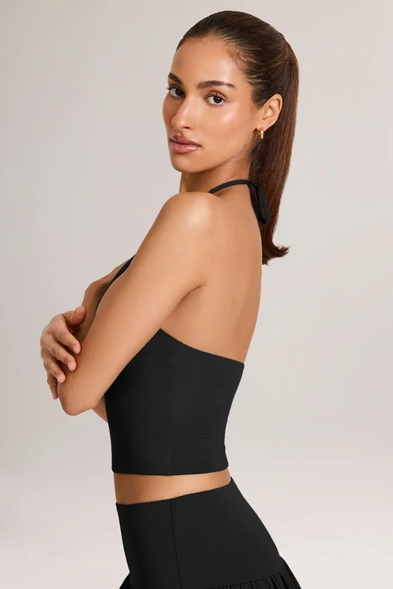 Aviora Modal Halterneck Top in Black Aviora Modal Halterneck Top in Black