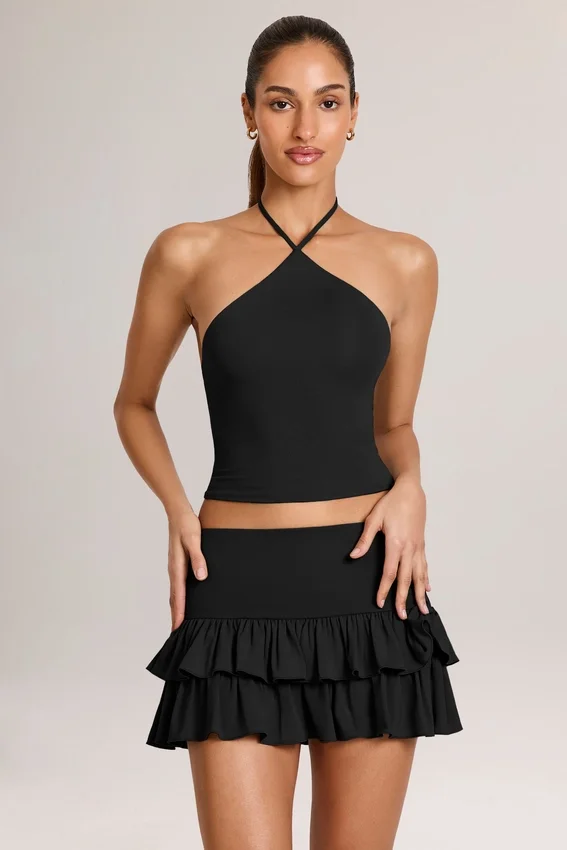 Aviora Modal Halterneck Top in Black Aviora Modal Halterneck Top in Black