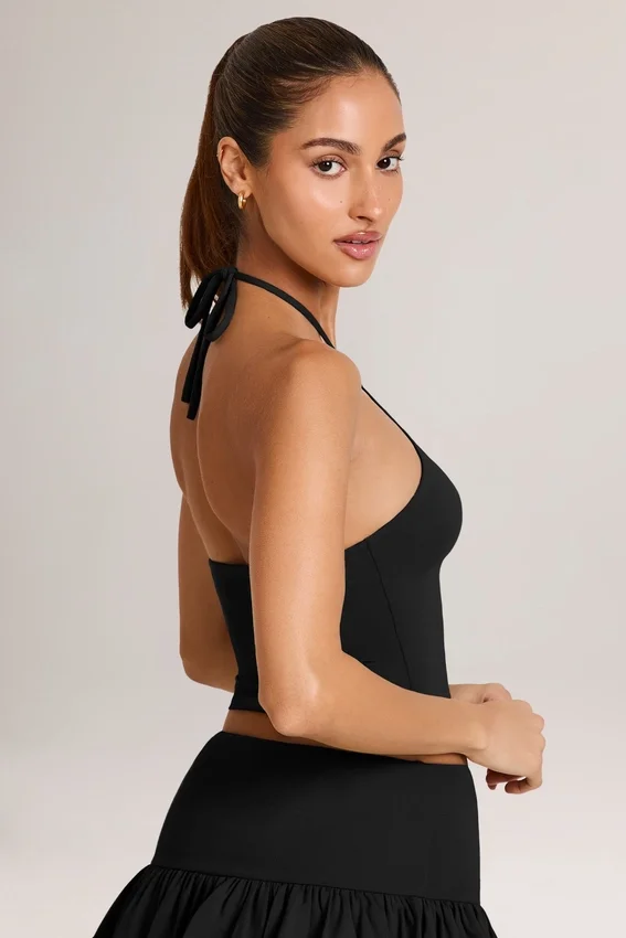 Aviora Modal Halterneck Top in Black Aviora Modal Halterneck Top in Black