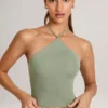 Aviora Modal Halterneck Top in Sage Green Aviora Modal Halterneck Top in Sage Green