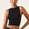 Aya Modal Boat-Neck Tank Top in Black Aya Modal Boat-Neck Tank Top in Black