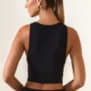 Aya Modal Boat-Neck Tank Top in Black Aya Modal Boat-Neck Tank Top in Black