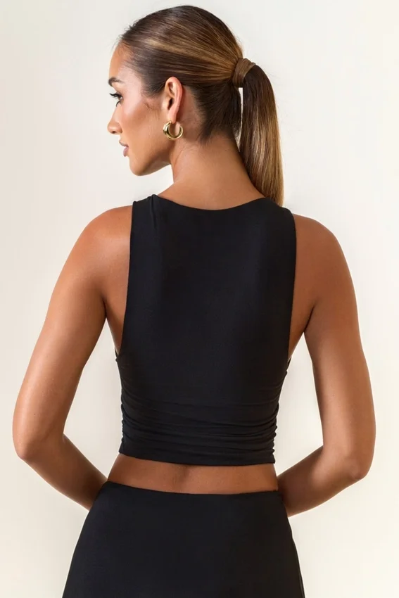 Aya Modal Boat-Neck Tank Top in Black Aya Modal Boat-Neck Tank Top in Black