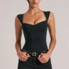 Ayla Sweetheart-Neck Bodysuit in Black Ayla Sweetheart-Neck Bodysuit in Black