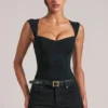 Ayla Sweetheart-Neck Bodysuit in Black Ayla Sweetheart-Neck Bodysuit in Black