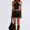 Azaria Modal Ruffle Mid-Rise Mini Skort in Black Azaria Modal Ruffle Mid-Rise Mini Skort in Black