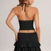 Azaria Modal Ruffle Mid-Rise Mini Skort in Black Azaria Modal Ruffle Mid-Rise Mini Skort in Black