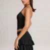 Azaria Modal Ruffle Mid-Rise Mini Skort in Black Azaria Modal Ruffle Mid-Rise Mini Skort in Black