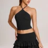 Azaria Modal Ruffle Mid-Rise Mini Skort in Black Azaria Modal Ruffle Mid-Rise Mini Skort in Black