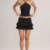 Azaria Modal Ruffle Mid-Rise Mini Skort in Black Azaria Modal Ruffle Mid-Rise Mini Skort in Black