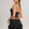 Azaria Modal Ruffle Mid-Rise Mini Skort in Black Azaria Modal Ruffle Mid-Rise Mini Skort in Black