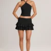 Azaria Modal Ruffle Mid-Rise Mini Skort in Black Azaria Modal Ruffle Mid-Rise Mini Skort in Black
