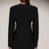 Azelie Single-Breasted Blazer Mini Dress in Black Azelie Single-Breasted Blazer Mini Dress in Black
