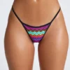 Azure By Oh Polly Swim Triangle Thong Bikini Bottoms in Multi Print Azure By Oh Polly Swim Triangle Thong Bikini Bottoms in Multi Print