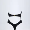 Bahari Cut-Out Hardware-Detail Swimsuit in Black Bahari Cut-Out Hardware-Detail Swimsuit in Black