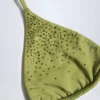 Baie Embellished Triangle Bikini Top in Olive Green Baie Embellished Triangle Bikini Top in Olive Green