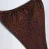 Bali Embellished Drawstring Thong Bikini Bottoms in Chocolate Brown Bali Embellished Drawstring Thong Bikini Bottoms in Chocolate Brown