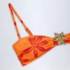 Baracoa Hardware-Detail Halterneck Bikini Top in Orange Orchid Print Baracoa Hardware-Detail Halterneck Bikini Top in Orange Orchid Print