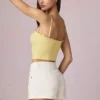Beata High-Waist A-Line Shorts in Ecru Wash Beata High-Waist A-Line Shorts in Ecru Wash
