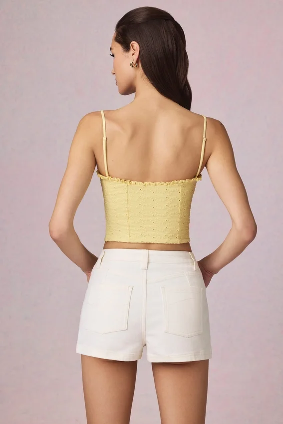 Beata High-Waist A-Line Shorts in Ecru Wash Beata High-Waist A-Line Shorts in Ecru Wash
