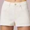 Beata High-Waist A-Line Shorts in Ecru Wash Beata High-Waist A-Line Shorts in Ecru Wash