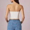 Beata High-Waist A-Line Shorts in Mid-Blue Wash Beata High-Waist A-Line Shorts in Mid-Blue Wash