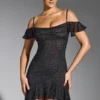 Beaufort Embellished Cold Shoulder Mini Dress in Black Beaufort Embellished Cold Shoulder Mini Dress in Black