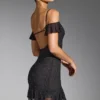 Beaufort Embellished Cold Shoulder Mini Dress in Black Beaufort Embellished Cold Shoulder Mini Dress in Black