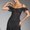 Beaufort Embellished Cold Shoulder Mini Dress in Black Beaufort Embellished Cold Shoulder Mini Dress in Black
