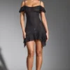 Beaufort Embellished Cold Shoulder Mini Dress in Black Beaufort Embellished Cold Shoulder Mini Dress in Black