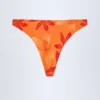 Beqa Hardware-Detail Cheeky Bikini Bottoms in Orange Orchid Print Beqa Hardware-Detail Cheeky Bikini Bottoms in Orange Orchid Print