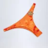 Beqa Hardware-Detail Cheeky Bikini Bottoms in Orange Orchid Print Beqa Hardware-Detail Cheeky Bikini Bottoms in Orange Orchid Print
